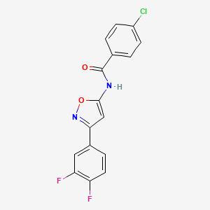 molecular formula C16H9ClF2N2O2 B11354615 4-chloro-N-[3-(3,4-difluorophenyl)-1,2-oxazol-5-yl]benzamide 