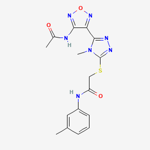 2-({5-[4-(acetylamino)-1,2,5-oxadiazol-3-yl]-4-methyl-4H-1,2,4-triazol-3-yl}sulfanyl)-N-(3-methylphenyl)acetamide