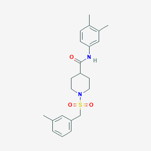 molecular formula C22H28N2O3S B11354640 N-(3,4-dimethylphenyl)-1-[(3-methylbenzyl)sulfonyl]piperidine-4-carboxamide 