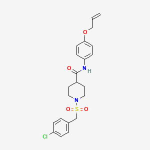 molecular formula C22H25ClN2O4S B11354643 1-[(4-chlorobenzyl)sulfonyl]-N-[4-(prop-2-en-1-yloxy)phenyl]piperidine-4-carboxamide 