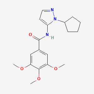 molecular formula C18H23N3O4 B11354656 N-(1-cyclopentyl-1H-pyrazol-5-yl)-3,4,5-trimethoxybenzamide 