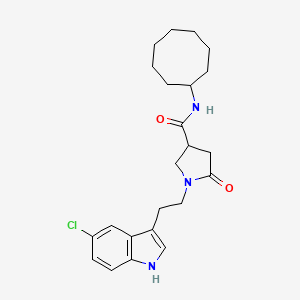 molecular formula C23H30ClN3O2 B11354669 1-[2-(5-chloro-1H-indol-3-yl)ethyl]-N-cyclooctyl-5-oxopyrrolidine-3-carboxamide 