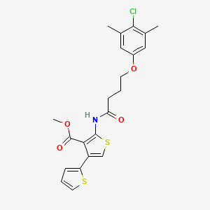 molecular formula C22H22ClNO4S2 B11354675 Methyl 5'-{[4-(4-chloro-3,5-dimethylphenoxy)butanoyl]amino}-2,3'-bithiophene-4'-carboxylate 