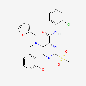 molecular formula C25H23ClN4O5S B11354680 N-(2-chlorophenyl)-5-[(furan-2-ylmethyl)(3-methoxybenzyl)amino]-2-(methylsulfonyl)pyrimidine-4-carboxamide 