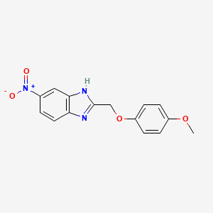 molecular formula C15H13N3O4 B11354712 2-[(4-methoxyphenoxy)methyl]-5-nitro-1H-benzimidazole 