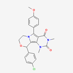 molecular formula C24H22ClN3O4 B11354731 13-(4-chlorophenyl)-8-(4-methoxyphenyl)-3,5-dimethyl-12-oxa-3,5,9-triazatricyclo[7.4.0.02,7]trideca-1,7-diene-4,6-dione 