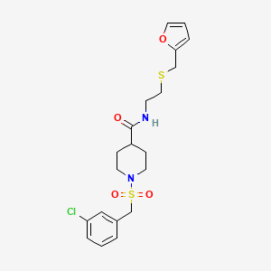 molecular formula C20H25ClN2O4S2 B11354736 1-[(3-chlorobenzyl)sulfonyl]-N-{2-[(furan-2-ylmethyl)sulfanyl]ethyl}piperidine-4-carboxamide 