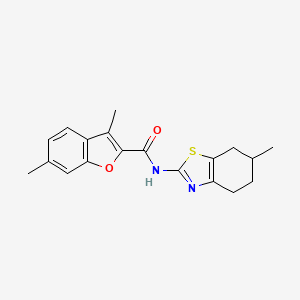 molecular formula C19H20N2O2S B11354760 3,6-dimethyl-N-(6-methyl-4,5,6,7-tetrahydro-1,3-benzothiazol-2-yl)-1-benzofuran-2-carboxamide 