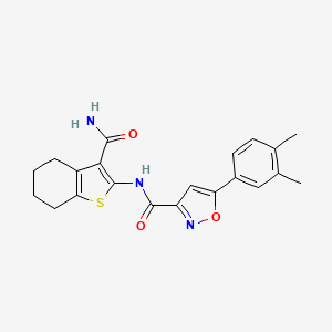 N-(3-carbamoyl-4,5,6,7-tetrahydro-1-benzothiophen-2-yl)-5-(3,4-dimethylphenyl)-1,2-oxazole-3-carboxamide