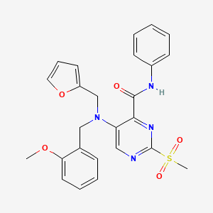 molecular formula C25H24N4O5S B11354766 5-[(furan-2-ylmethyl)(2-methoxybenzyl)amino]-2-(methylsulfonyl)-N-phenylpyrimidine-4-carboxamide 