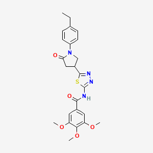 N-{5-[1-(4-ethylphenyl)-5-oxopyrrolidin-3-yl]-1,3,4-thiadiazol-2-yl}-3,4,5-trimethoxybenzamide