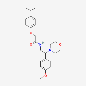 molecular formula C24H32N2O4 B11354790 N-[2-(4-methoxyphenyl)-2-(morpholin-4-yl)ethyl]-2-[4-(propan-2-yl)phenoxy]acetamide 