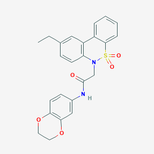 N-(2,3-dihydro-1,4-benzodioxin-6-yl)-2-(9-ethyl-5,5-dioxido-6H-dibenzo[c,e][1,2]thiazin-6-yl)acetamide