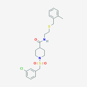 1-[(3-chlorobenzyl)sulfonyl]-N-{2-[(2-methylbenzyl)sulfanyl]ethyl}piperidine-4-carboxamide