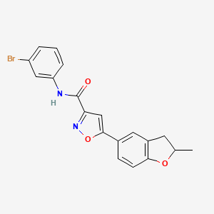 molecular formula C19H15BrN2O3 B11354845 N-(3-bromophenyl)-5-(2-methyl-2,3-dihydro-1-benzofuran-5-yl)-1,2-oxazole-3-carboxamide 