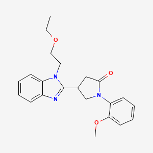 molecular formula C22H25N3O3 B11354862 4-[1-(2-ethoxyethyl)-1H-benzimidazol-2-yl]-1-(2-methoxyphenyl)pyrrolidin-2-one 