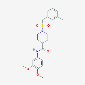 molecular formula C22H28N2O5S B11354877 N-(3,4-dimethoxyphenyl)-1-[(3-methylbenzyl)sulfonyl]piperidine-4-carboxamide 