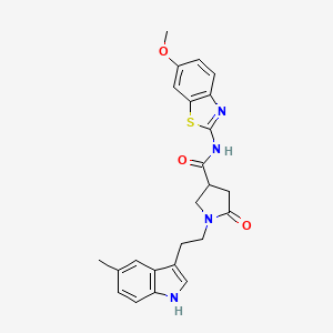 molecular formula C24H24N4O3S B11354894 N-(6-methoxy-1,3-benzothiazol-2-yl)-1-[2-(5-methyl-1H-indol-3-yl)ethyl]-5-oxopyrrolidine-3-carboxamide 