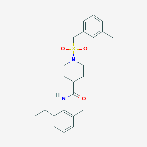 molecular formula C24H32N2O3S B11354902 1-[(3-methylbenzyl)sulfonyl]-N-[2-methyl-6-(propan-2-yl)phenyl]piperidine-4-carboxamide 