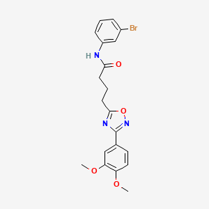 molecular formula C20H20BrN3O4 B11354938 N-(3-bromophenyl)-4-[3-(3,4-dimethoxyphenyl)-1,2,4-oxadiazol-5-yl]butanamide 