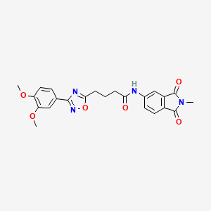 molecular formula C23H22N4O6 B11354942 4-[3-(3,4-dimethoxyphenyl)-1,2,4-oxadiazol-5-yl]-N-(2-methyl-1,3-dioxo-2,3-dihydro-1H-isoindol-5-yl)butanamide 