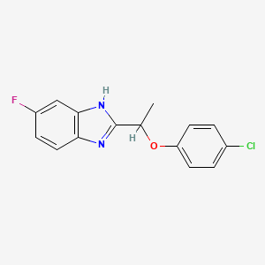 molecular formula C15H12ClFN2O B11354960 2-[1-(4-chlorophenoxy)ethyl]-5-fluoro-1H-benzimidazole 