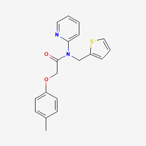 molecular formula C19H18N2O2S B11354994 2-(4-methylphenoxy)-N-(pyridin-2-yl)-N-(thiophen-2-ylmethyl)acetamide 