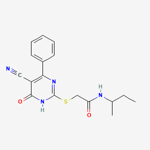 molecular formula C17H18N4O2S B11355034 N-(sec-butyl)-2-[(5-cyano-6-oxo-4-phenyl-1,6-dihydro-2-pyrimidinyl)sulfanyl]acetamide 