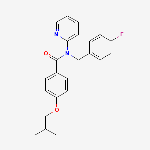 molecular formula C23H23FN2O2 B11355066 N-(4-fluorobenzyl)-4-(2-methylpropoxy)-N-(pyridin-2-yl)benzamide 