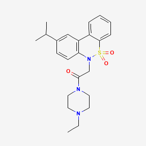 molecular formula C23H29N3O3S B11355075 1-(4-Ethyl-1-piperazinyl)-2-(9-isopropyl-5,5-dioxido-6H-dibenzo[C,E][1,2]thiazin-6-YL)ethanone 