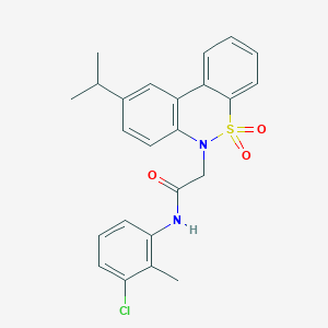 molecular formula C24H23ClN2O3S B11355106 N-(3-chloro-2-methylphenyl)-2-(9-isopropyl-5,5-dioxido-6H-dibenzo[c,e][1,2]thiazin-6-yl)acetamide 