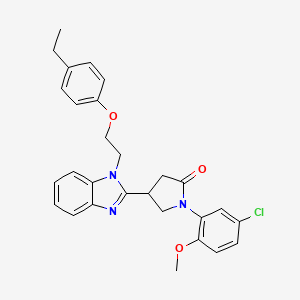 molecular formula C28H28ClN3O3 B11355112 1-(5-chloro-2-methoxyphenyl)-4-{1-[2-(4-ethylphenoxy)ethyl]-1H-benzimidazol-2-yl}pyrrolidin-2-one 