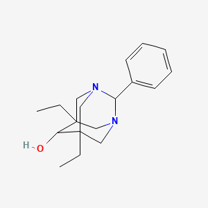 molecular formula C18H26N2O B11355115 5,7-Diethyl-2-phenyl-1,3-diazatricyclo[3.3.1.1~3,7~]decan-6-ol 