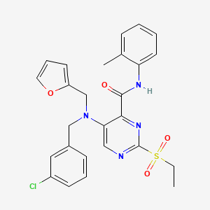 5-[(3-chlorobenzyl)(furan-2-ylmethyl)amino]-2-(ethylsulfonyl)-N-(2-methylphenyl)pyrimidine-4-carboxamide