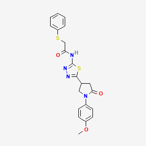 N-{5-[1-(4-methoxyphenyl)-5-oxopyrrolidin-3-yl]-1,3,4-thiadiazol-2-yl}-2-(phenylsulfanyl)acetamide