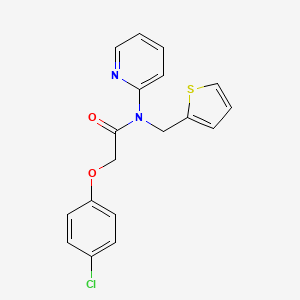 molecular formula C18H15ClN2O2S B11355146 2-(4-chlorophenoxy)-N-(pyridin-2-yl)-N-(thiophen-2-ylmethyl)acetamide 