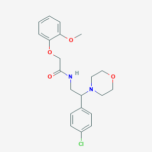 molecular formula C21H25ClN2O4 B11355174 N-[2-(4-chlorophenyl)-2-(morpholin-4-yl)ethyl]-2-(2-methoxyphenoxy)acetamide 