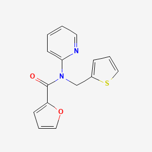 molecular formula C15H12N2O2S B11355175 N-(pyridin-2-yl)-N-(thiophen-2-ylmethyl)furan-2-carboxamide 