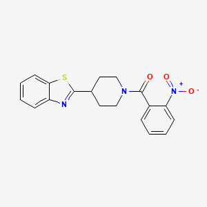 molecular formula C19H17N3O3S B11355220 2-[1-(2-Nitrobenzoyl)piperidin-4-yl]-1,3-benzothiazole 