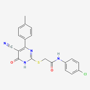 N-(4-Chlorophenyl)-2-{[5-cyano-4-(4-methylphenyl)-6-oxo-1,6-dihydropyrimidin-2-YL]sulfanyl}acetamide