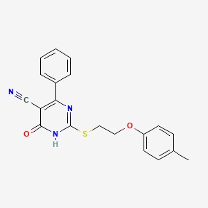 2-{[2-(4-Methylphenoxy)ethyl]sulfanyl}-6-oxo-4-phenyl-1,6-dihydropyrimidine-5-carbonitrile