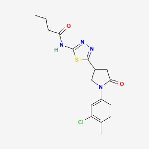 molecular formula C17H19ClN4O2S B11355249 N-{5-[1-(3-chloro-4-methylphenyl)-5-oxopyrrolidin-3-yl]-1,3,4-thiadiazol-2-yl}butanamide 