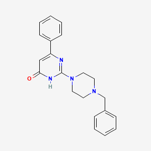 molecular formula C21H22N4O B11355254 2-(4-benzylpiperazin-1-yl)-6-phenylpyrimidin-4(3H)-one 