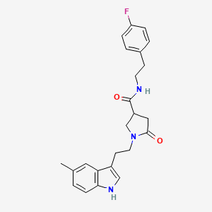 molecular formula C24H26FN3O2 B11355269 N-[2-(4-fluorophenyl)ethyl]-1-[2-(5-methyl-1H-indol-3-yl)ethyl]-5-oxopyrrolidine-3-carboxamide 