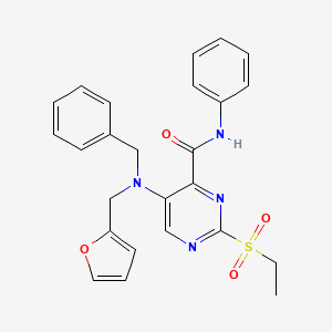 molecular formula C25H24N4O4S B11355296 5-[benzyl(furan-2-ylmethyl)amino]-2-(ethylsulfonyl)-N-phenylpyrimidine-4-carboxamide 