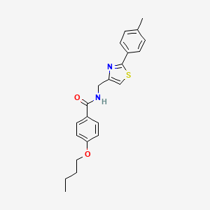 molecular formula C22H24N2O2S B11355350 4-butoxy-N-{[2-(4-methylphenyl)-1,3-thiazol-4-yl]methyl}benzamide 