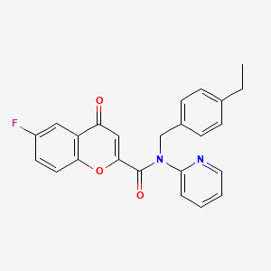 molecular formula C24H19FN2O3 B11355375 N-(4-ethylbenzyl)-6-fluoro-4-oxo-N-(pyridin-2-yl)-4H-chromene-2-carboxamide 