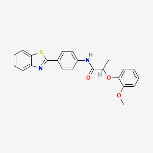 molecular formula C23H20N2O3S B11355382 N-[4-(1,3-benzothiazol-2-yl)phenyl]-2-(2-methoxyphenoxy)propanamide 