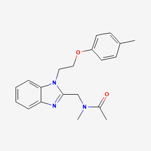 molecular formula C20H23N3O2 B11355383 N-methyl-N-({1-[2-(4-methylphenoxy)ethyl]-1H-benzimidazol-2-yl}methyl)acetamide 