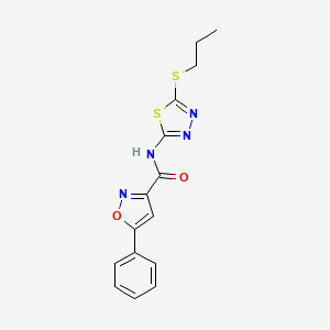 molecular formula C15H14N4O2S2 B11355400 5-phenyl-N-[5-(propylsulfanyl)-1,3,4-thiadiazol-2-yl]-1,2-oxazole-3-carboxamide 